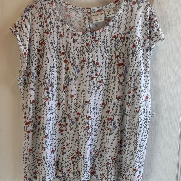 Rachel Zoe Tops - RACHEL ZOE WHITE/ BLUE/ORANGE FLOWER DESIGN 100% LINEN
BUTTON DOWN THE BACK XL